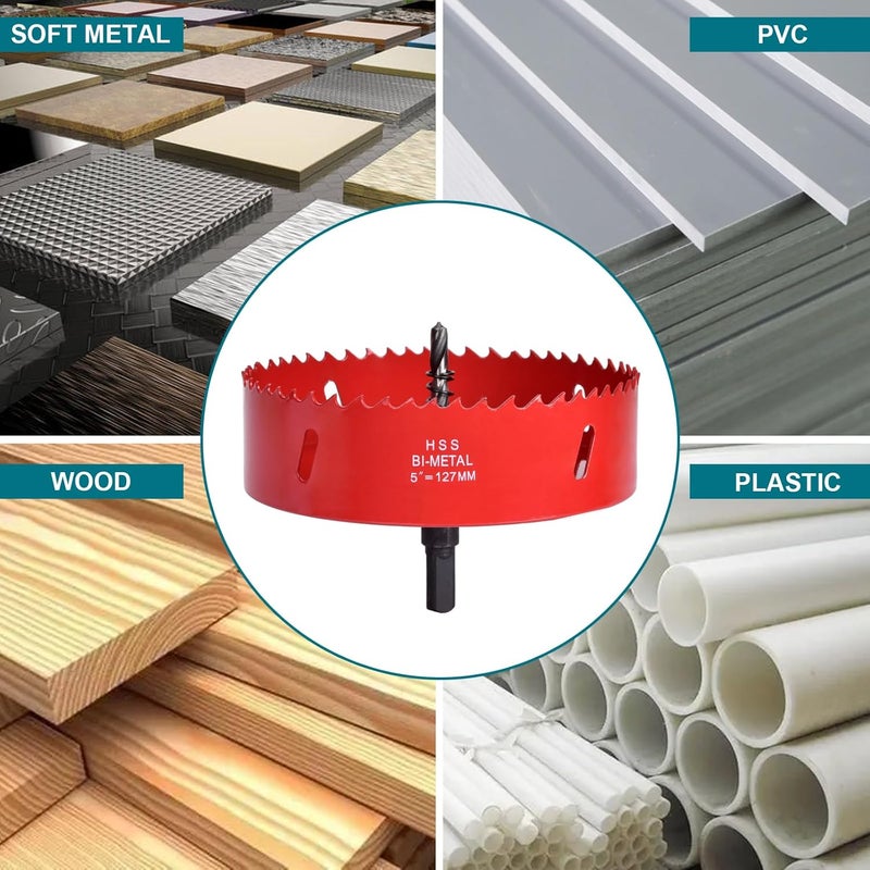 Allwin 2-7/8 Inch / 73mm Hole Saw for Wood, Plastic Board, Ceiling,Drywall, and Metal Sheet - HSS Bi-Metal Hole Cutter with Pilot Drill Bit - Image 5